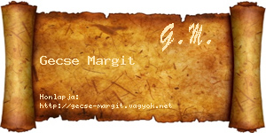 Gecse Margit névjegykártya